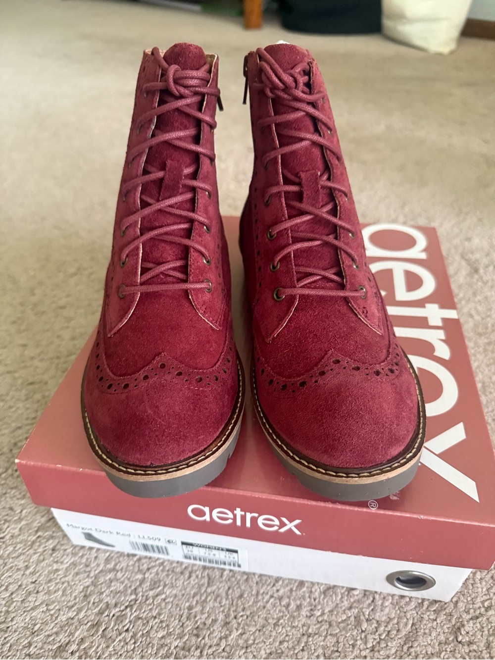 Aetrex Women's Margo Suede Lace-Up Ankle Boots